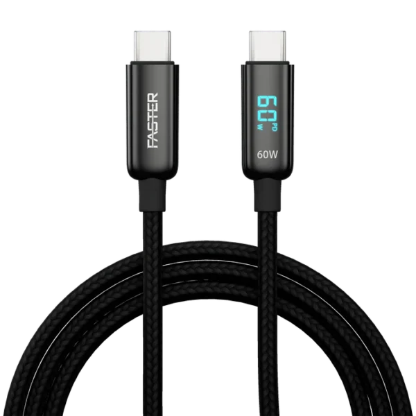 FASTER | V-60W | 60W TYPE-C TO TYPE-C DIGITAL DATA CABLE