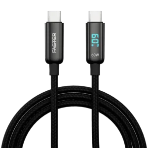 FASTER | V-60W | 60W TYPE-C TO TYPE-C DIGITAL DATA CABLE